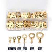 150X M3/M4/M5/M6/M8/M10 Ring Copper Crimp Terminals Cable Wire Connector Non-insulated Crimping Insert Lug Eyes Assortment Kit