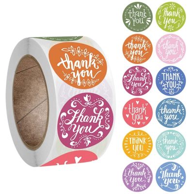 【CW】✙♦  500Pcs/Roll 12 Styles Round Thank You Stickers Wedding Scrapbooking Labels Baking