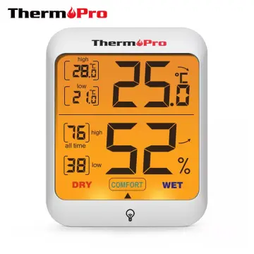 ThermoPro TP52 Digital Hygrometer Indoor Thermometer Temperature and  Humidity Gauge Monitor Indicator Room Thermometer with Backlight LCD  Display Humidity Meter 