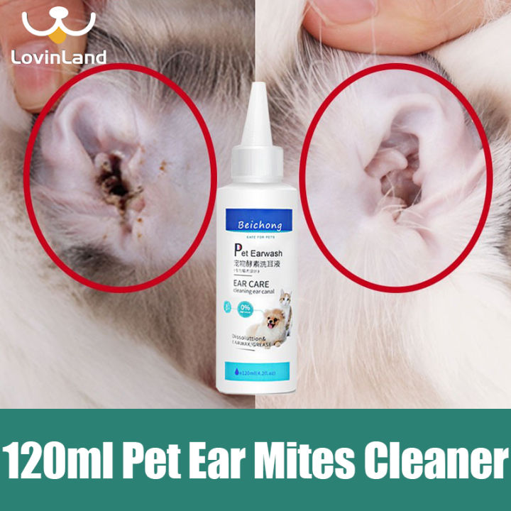 Lovinland 120 ml Cat Mites Odor Removal Ear Drops Infection Solution ...