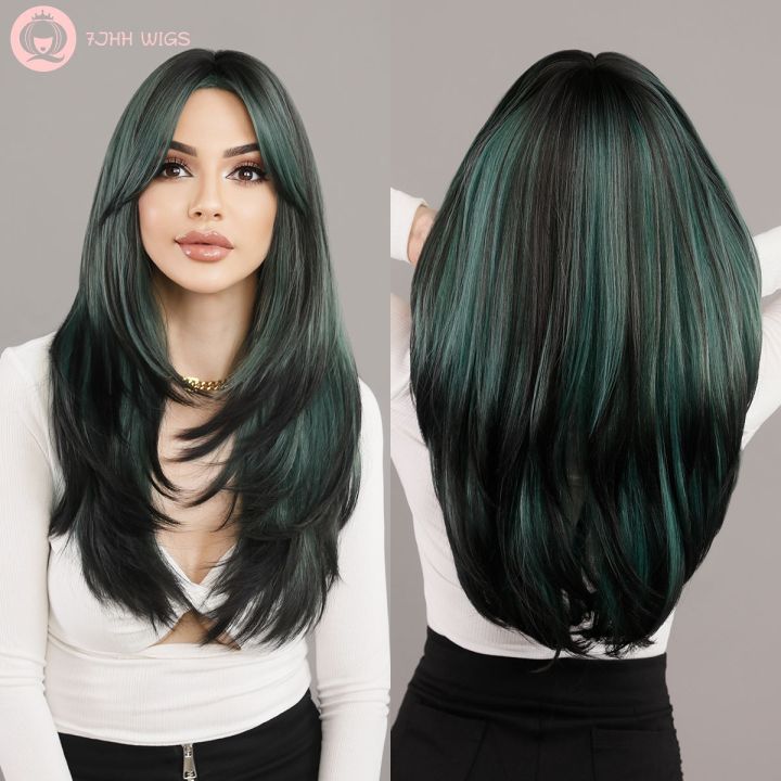 jw-straight-wigs-with-curtain-bangs-layered-ombre-wig-for-synthetic-density-hair-end-dye