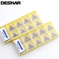 10PCS DESKAR TNMG160404 TNMG160408 MA MS HA LF6018 เครื่องมือกลึงคาร์ไบด์แทรกเครื่องกลึง CNC เครื่องมือสําหรับสแตนเลส