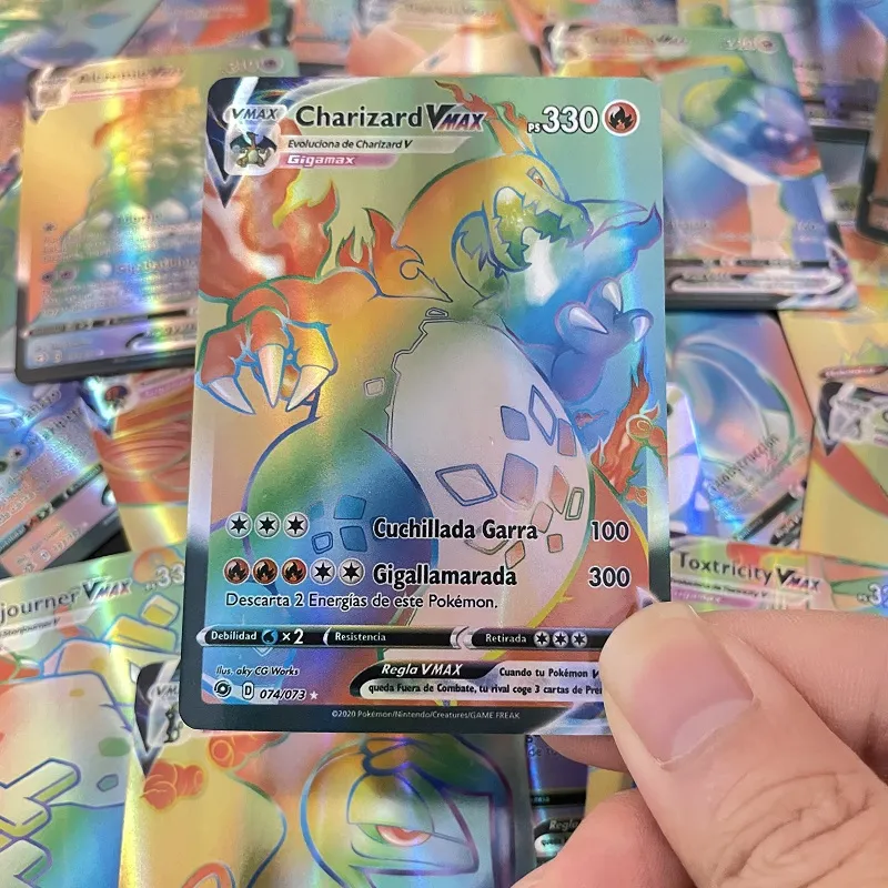 Newest Spanish Pokemon Cards 360 Pcs Pokémon TCG Sword Shield Fusion Strike  Booster Box Trading Card Game Collection Toy