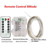 Hot Christmas 33ฟุต100 Led Fairy String ไฟพร้อมแบตเตอรี่รีโมทคอนลควบคุมดำเนินการกันน้ำทองแดงลวด Twinkle Light 20M