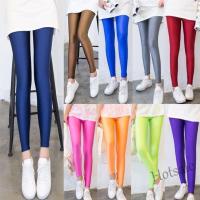 【hot sale】▽☫ C04 Women Colourful Leggings Pants Lustrous Stretch High Waist Skinny Yoga Pants