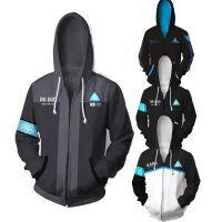 เสื้อแจ็คเก็ตกันหนาวมีฮู้ดพิมพ์ลาย 3 d become human rk 800 สําหรับผู้หญิงและผู้ชาย