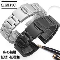 二ของแท้ Seiko สายชายเบอร์5เดิมสายเหล็กสแตนเลสสแตนเลสคู่ความปลอดภัยหัวเข็มขัดสายนาฬิกาอุปกรณ์เสริม2022M