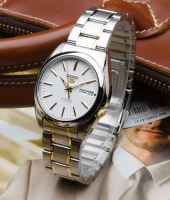 นาฬิกา Seiko Automatic รุ่น SNKL47K1 นาฬิกาผู้ชายสายแสตนเลส สองกษัตริย์ หน้าปัดขาว สวยหรู-ของแท้ 100% รับประกันศูนย์ 1ปี