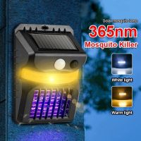 Cross-border new solar wall lamp electric shock mosquito lamp outdoor waterproof warm white light the human body induction garden light ❤