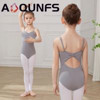 AOQUNFS Ballet Leotard Girls Tutu Ballet Bodysuit For Children Bow Back Gymnastics Adjustable Strap Dance Costomes Ballerina