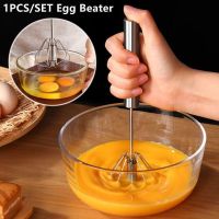 TEXKitchen Stainless Steel Egg Beater Semi-automatic Cream Whisk Mixer