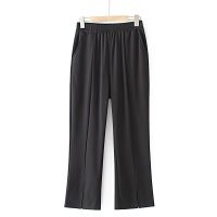 【มีไซส์ใหญ่】Plus Size XL-4XL Womens Black Pants Solid Color Female Office-wear Long Trousers