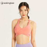 Wakingbee WB Bra (Coral) สปอร์ตบรา รุ่นขายดีที่สุด ใส่ว่ายน้ำได้ ออกกำลังกาย โยคะ วิ่ง ฟิตเนส สีพาสเทล ทรงสวย