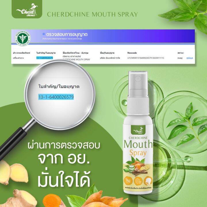 สเปรย์กระชายขาว-สเปรย์พ่นคอ-กระชายขาว-เฉิดฉาย-cherdchine-mouth-spray-สเปรย์-ฟ้าทลายโจร-กระชายขาว