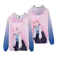 COD New Anime Blue Archive Takanashi Hoshino / Tendou Alice / Waraku Tise / Renkawa Cherino Zipper Hoodie Korean Anime Mens Fashion Womens Loose 3D Printing Sweater Unisex Casual Long  Sleeve Hooded Jacket Top Cosplay