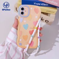 เคส UPaitou สำหรับ iPhone 14 13 12 11 Pro Max X XR Xs Max 8 7 6S Plus SE 2020หวานรักหยักเคสโทรศัพท์ปิดขอบฝาครอบพร้อมตัวยึดป้องกันเนื้อนิ่ม TPU