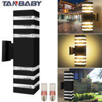 【TANBABY】โคมไฟติดผนัง outdoor โคมไฟนอกบ้าน โคมไฟหน้าบ้าน โคมไฟติดผนังกลางแจ้ง แสงอุ่น กันน้ำ ไฟตกแต่ง ไฟแต่งสวน โคมไฟLED ฟรีหลอดไฟE27*2