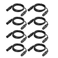 1M/3.3ft XLR Cable DMX Stage Light Cable 3-Pin XLR Male to Female Plug Black PVC Jack for Moving Head Light Spotlight Par Light Microphone Mixer, 8-Pack