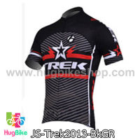 เสื้อจักรยานแขนสั้นทีม Trek 13 สีดำเทาแดง
