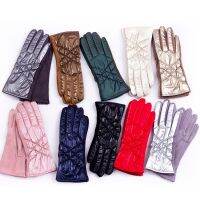 Winter New Women Fashion Personality Luxury Waterproof Keep Warm Touch Screen Plus Fleece Down Cotton Suede Soft Gloves