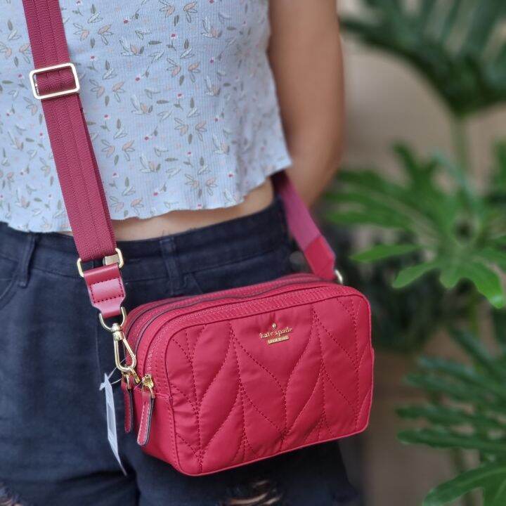 Original Kate Spade Red Ellie Double Zip Women's Nylon Camera Bag