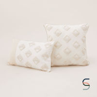 SARABARN Diamond Cushion Cover | ปลอกหมอนอิง ลายเพชร สีเบจอ่อน