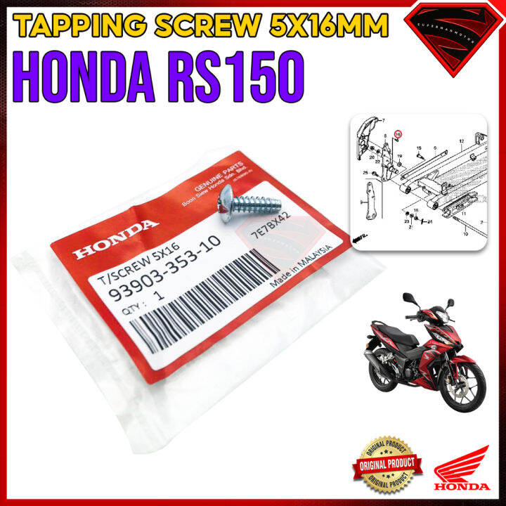 100% ORIGINAL HONDA RS150 RS150R TAPPING SCREW SKRU 5X16 93903-353-10 ...