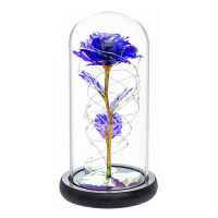 Rose Flower Gift Delicate Creative Gifts Romantic Decorative LED Rose Gift with Glass Dome for Valentines Day