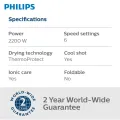 Philips Thermo Protect Ionic Hair Dryer (2200W) HP8233 (HP8233/03). 