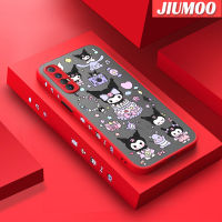 เคส JIUMOO สำหรับ OPPO Reno 3 Pro 4G Reno 3 Pro 5G Find เคสนีโอ X2การ์ตูนมีน้ำค้างแข็งโปร่งใส Kuromi เคสขอบสี่เหลี่ยมด้านข้างแข็งลายกล้องปลอกซิลิโคนเคสนิ่มป้องกันการกระแทก