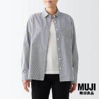 มูจิ เสื้อเชิ้ตผ้าบรอด ผู้หญิง - MUJI Wash Broad Regular Shirt