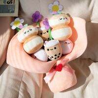 Kawaii Boba ดอกไม้ของเล่นตุ๊กตาช่อฟองชาตุ๊กตาที่เก็บรักษาไว้ดอกไม้ Plushies วาเลนไทน์จบการศึกษาของขวัญคริสต์มาสสำหรับสาว