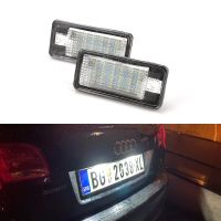 ไฟหมายเลขป้ายทะเบียนรถ LED Canbus อัตโนมัติ12V สำหรับรถยนต์ Audi A3 8P A4 B6 B7อะไหล่โดยตรงด้านหลังหัวหลอดไฟ