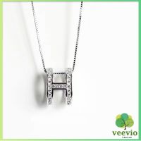 Veevio สร้อยคอ จี้รูปตัวอักษร H เครื่องประดับสําหรับผู้หญิง H necklace