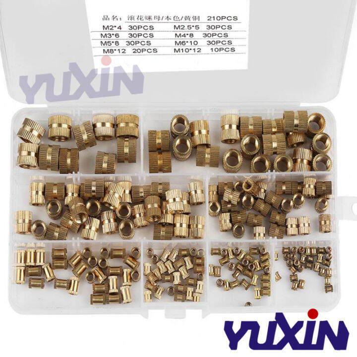 330pcs210pcs-m2-m10-brass-knurled-insert-nuts-threaded-insert-screws-assortment-set-kit-industry-machinery-nut-injection-tools