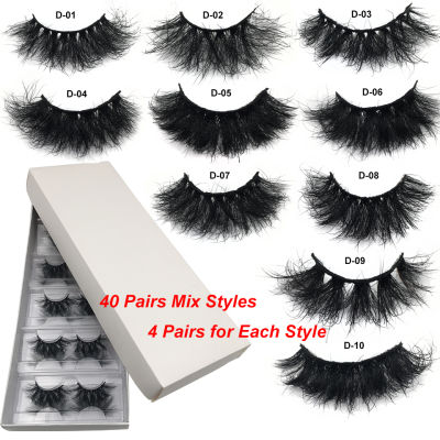 Fluffy Mink Eyelashes Wholesale 25mm Lashes 10-50 Pairs 3D Mink Lashes Soft Volume Long Eye Lashes Make Up Mink Lashes Bulk 25mm