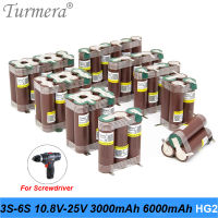 Turmera 3S 10.8V 4S 14.4V 5S 18V 6S 25V 18650 HG2 3000mAh Battery 30A Soldering for 12V 21V 20V Drill Screwdriver Batteries Use