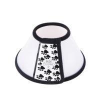 Elizabethan Dog Cat Pet Wound Healing Cone E- Collar White with Black