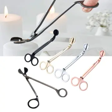 Candle Wick Trimmer Stainless Steel Candle scissors trim wick Cutter  Snuffer Round head 18cm Black Rose