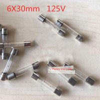 5ชิ้น6X30mm 125V ท่อฟิวส์1A 2A 3A 4A 5A 6A 30A 8A 125V 6*30มม.