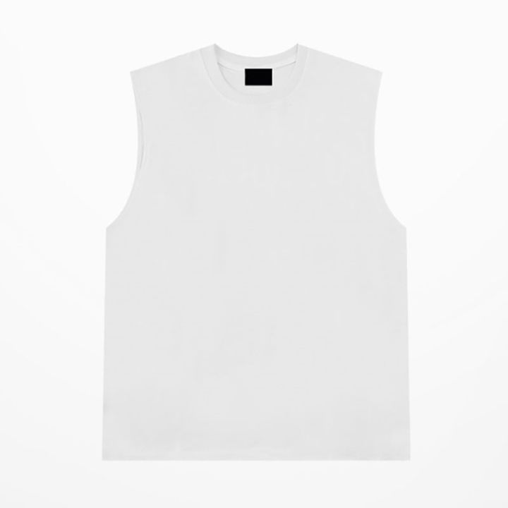 original-american-vibe-heavy-260g-pure-cotton-vest-vest-mens-summer-ins-trendy-brand-solid-color-sports-sleeveless-t-shirt-sweatshirt