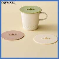 OWMXZL Set of 3 กลมกลมๆ ฝาปิดถ้วยซิลิโคน นุ่มนุ่มๆ สีเขียวสีเบจสีแดงเข้ม ฝาปิดถ้วย อุปกรณ์น้ำชายามบ่าย พร้อมที่ใส่ช้อนชา ฝาปิดถ้วยร้อน ตกแต่งเดสก์ทอปที่บ้าน