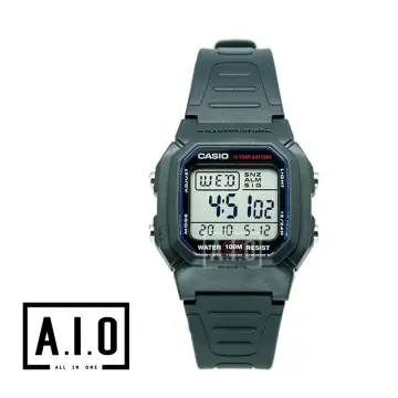 Casio W-219HC-8B Illuminator White Resin Digital Alarm Casual Sporty Men's  Watch