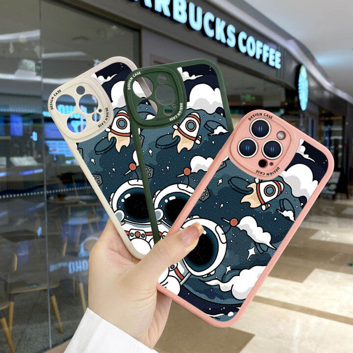 ggk-เคสสำหรับ-redmi-note-12-5g-xiaomi-poco-x5-5g-แบบบางเคสหลังหนังลายการ์ตูนนักบินอวกาศเคสปกหนังซิลิโคนนิ่ม