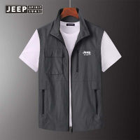 JEEP SPIRIT เสื้อกั๊กกลางแจ้งผู้ชาย Multi-Pocket Tooling Cross-Border เสื้อกั๊กตกปลา Mountaineering การถ่ายภาพ Quick-Drying เสื้อกั๊กเสื้อกั๊กแจ็คเก็ต