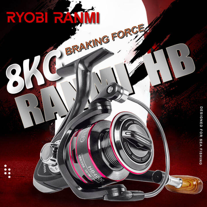 RYOBI RANMI HB รอกม้วนตกปลาโลหะซีรีส์1000-7000ล้อเลื่อนลากได้สูงสุด8กก. ...