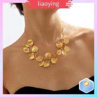 LIAOYING วินเทจ จี้คอสร้อยคอ ปรับได้ปรับได้ ใบที่พูดเกินจริง สร้อยคอสีทอง Collares collares อารมณ์ที่ดี ต่างหูแบบห่วง สำหรับผู้หญิง