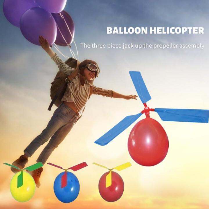 Balloon Helicopter Flying Toy Funny Balloon Helicopter Educational Outdoor Inflatable Toys