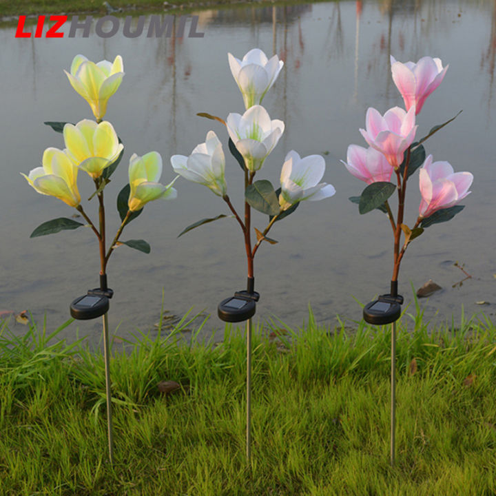 lizhoumil-โคมไฟสำหรับสนามหญ้าสำหรับตกแต่งสวนกลางแจ้ง-led-พลังงานแสงอาทิตย์ลายดอกแมกโนเลียไฟภายนอกอาคารกันน้ำ