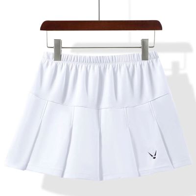 ♧❧✉ Sports short skirt womens badminton tennis skirt quick-drying running fitness marathon anti-skid half-length pleated culottes summer